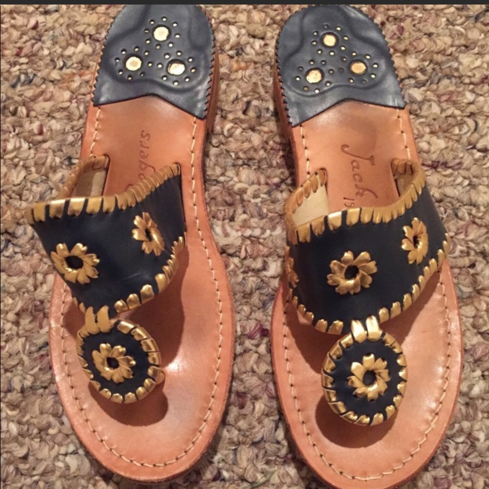 Navy & Gold Jack Rogers 6.5